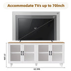 Meuble TV/Buffet polyvalent avec étagères réglables et portes en verre trempé
