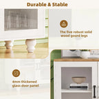 Meuble TV/Buffet polyvalent avec étagères réglables et portes en verre trempé