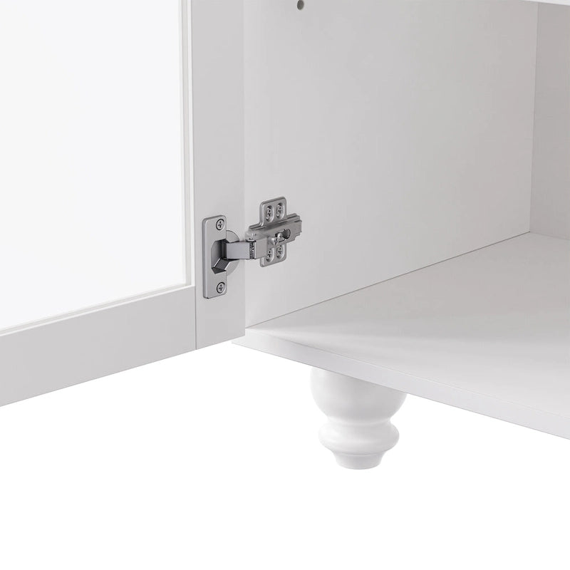 Meuble TV/Buffet polyvalent avec étagères réglables et portes en verre trempé