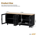 Meuble TV/Buffet polyvalent avec étagères réglables et portes en verre trempé