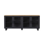 Meuble TV/Buffet polyvalent avec étagères réglables et portes en verre trempé