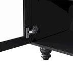 Meuble TV/Buffet polyvalent avec étagères réglables et portes en verre trempé