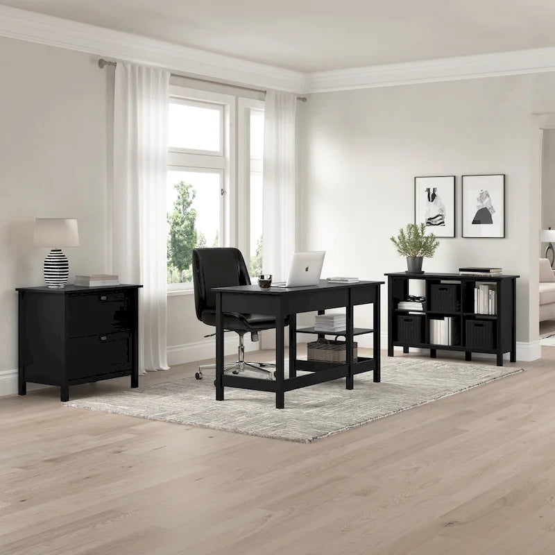 Bureau informatique de 137 cm avec tiroirs