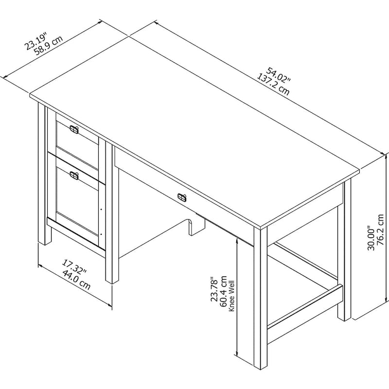 Bureau informatique de 137 cm avec tiroirs