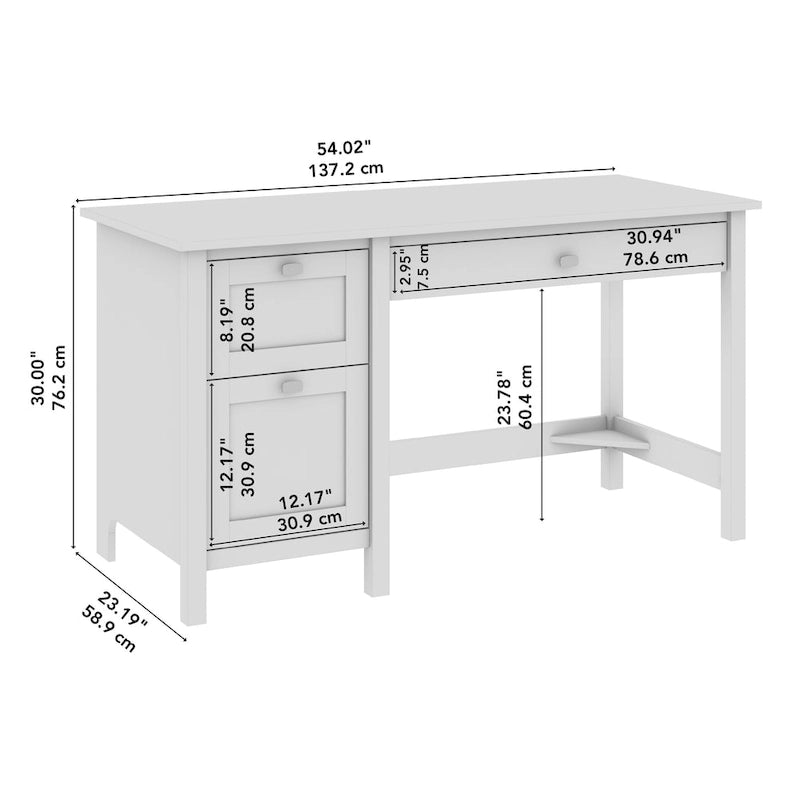 Bureau informatique de 137 cm avec tiroirs