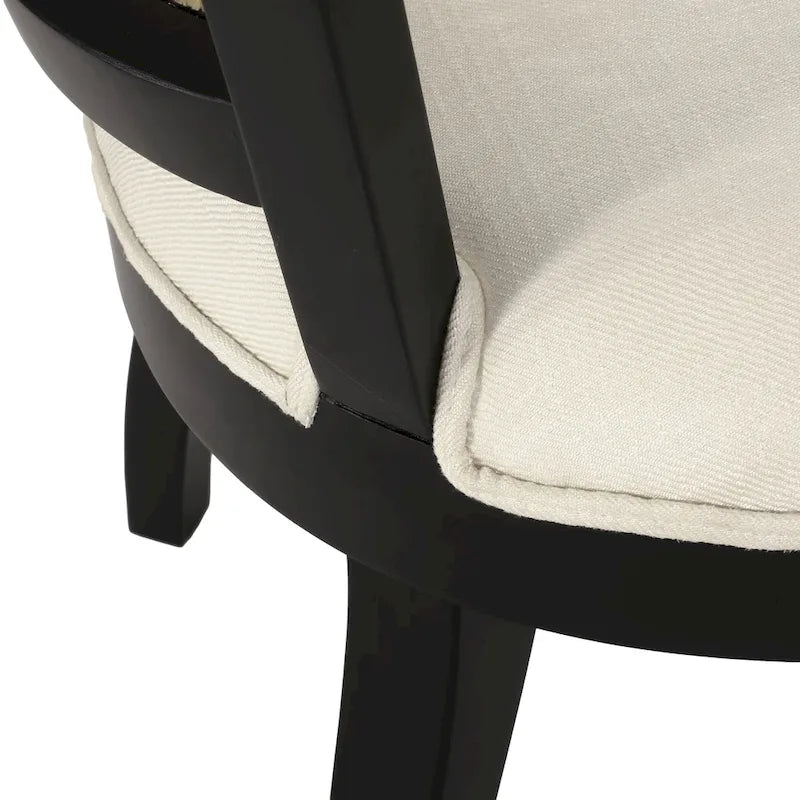 Chaise de salle à manger en bois d'hévéa rembourrée avec dossier en cannage