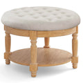 Table basse ottoman ronde de 29" avec rangement
