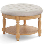 Table basse ottoman ronde de 29" avec rangement