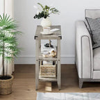 Table d'appoint rustique à 3 niveaux en style ferme