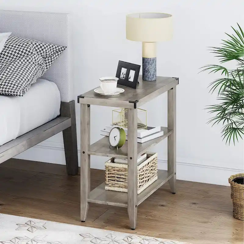 Table d'appoint rustique à 3 niveaux en style ferme