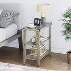 Table d'appoint rustique à 3 niveaux en style ferme