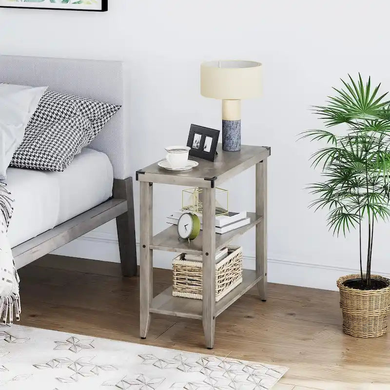 Table d'appoint rustique à 3 niveaux en style ferme