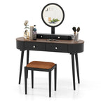Coiffeuse en bois massif avec miroir LED intégré