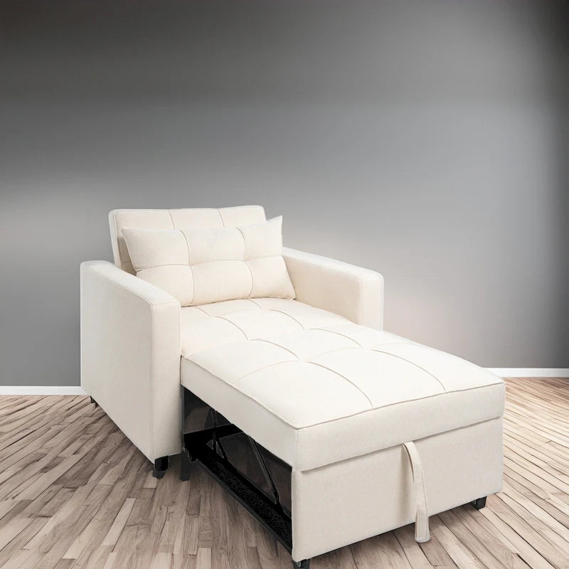 Fauteuil inclinable convertible 3-en-1 avec méridienne pliante