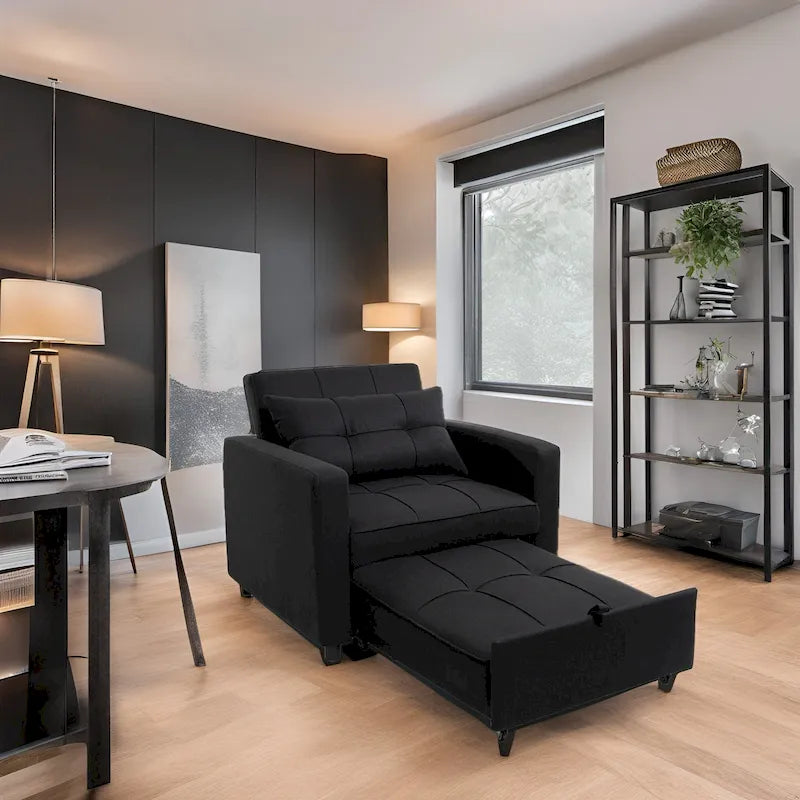 Fauteuil inclinable convertible 3-en-1 avec méridienne pliante