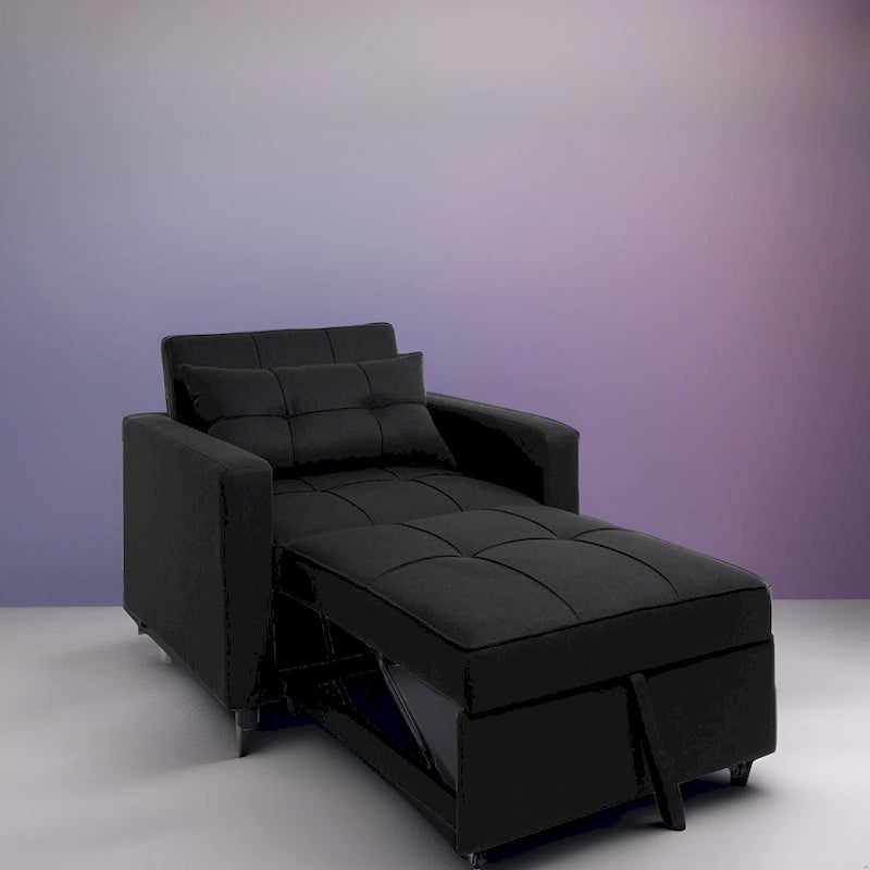 Fauteuil inclinable convertible 3-en-1 avec méridienne pliante