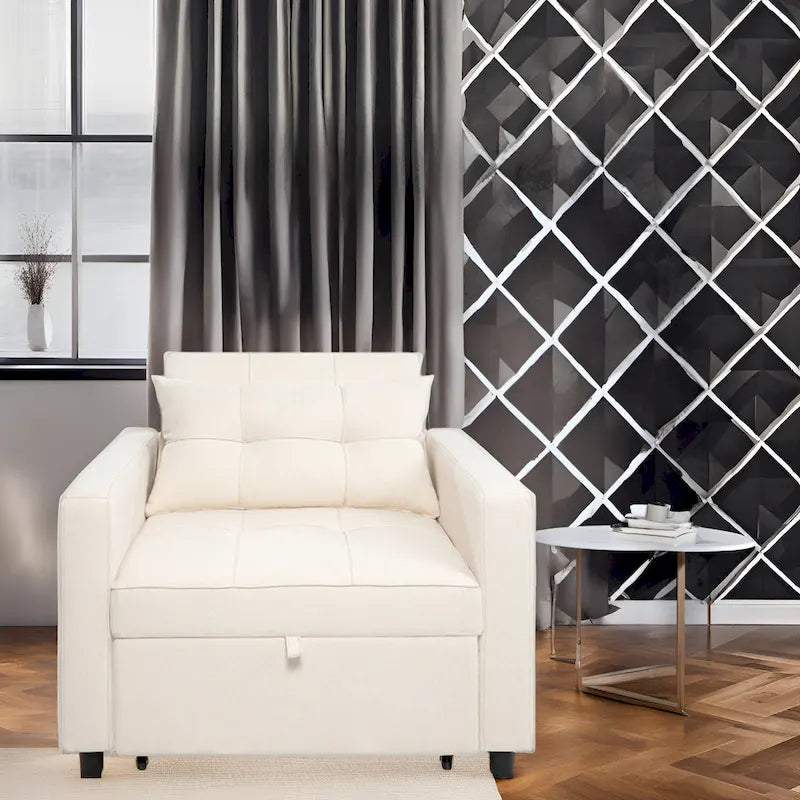 Fauteuil inclinable convertible 3-en-1 avec méridienne pliante