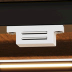 Îlot de cuisine avec tiroirs et armoires vitrées