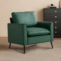 Fauteuil d'appoint moderne vert rembourré avec oreillers lombaires