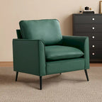 Fauteuil d'appoint moderne vert rembourré avec oreillers lombaires