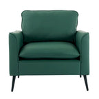 Fauteuil d'appoint moderne vert rembourré avec oreillers lombaires