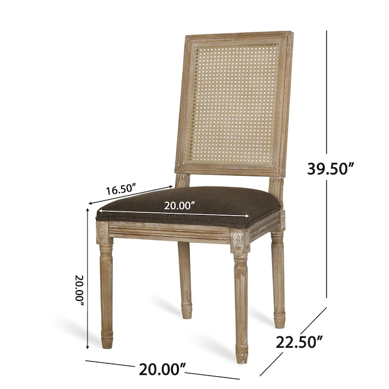Table et chaises de salle à manger circulaires 5 pièces rembourrées en bois et rotin