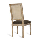 Table et chaises de salle à manger circulaires 5 pièces rembourrées en bois et rotin