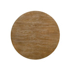 Table et chaises de salle à manger circulaires 5 pièces rembourrées en bois et rotin