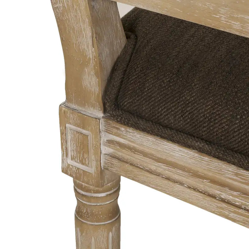 Table et chaises de salle à manger circulaires 5 pièces rembourrées en bois et rotin