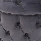 Pouf rond moderne en velours capitonné Glam