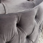 Pouf rond moderne en velours capitonné Glam