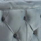 Pouf rond moderne en velours capitonné Glam