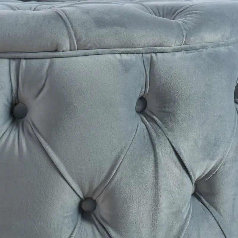 Pouf rond moderne en velours capitonné Glam