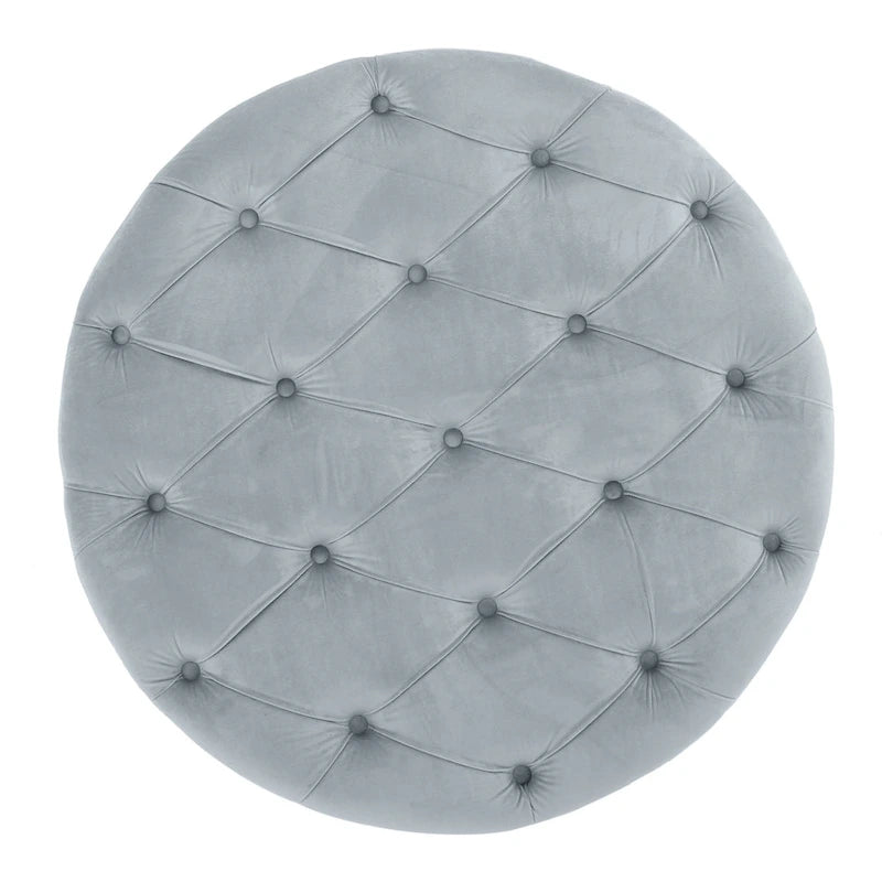 Pouf rond moderne en velours capitonné Glam