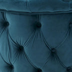 Pouf rond moderne en velours capitonné Glam