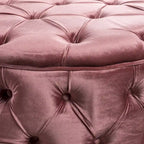 Pouf rond moderne en velours capitonné Glam