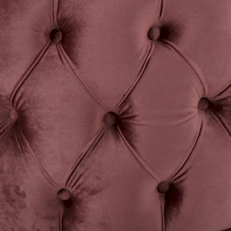 Pouf rond moderne en velours capitonné Glam