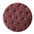 Pouf rond moderne en velours capitonné Glam