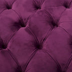 Pouf rond moderne en velours capitonné Glam