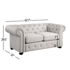 Causeuse Chesterfield capitonnée