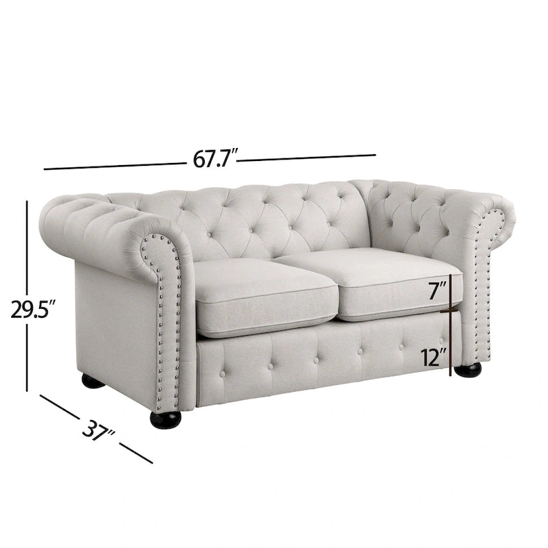 Causeuse Chesterfield capitonnée