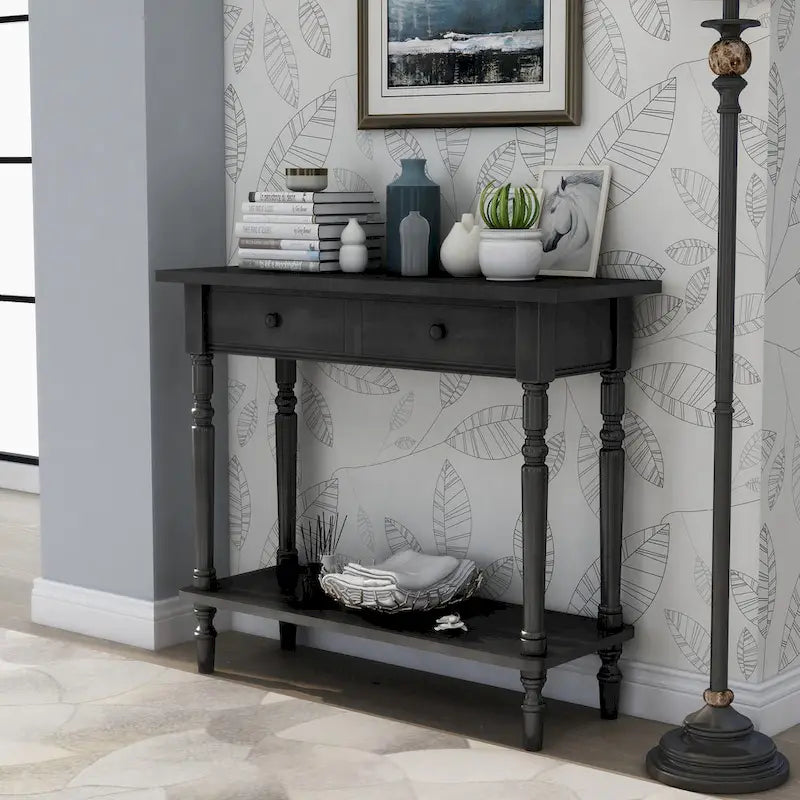 Console 1 étagère en bois traditionnel de 96,5 cm