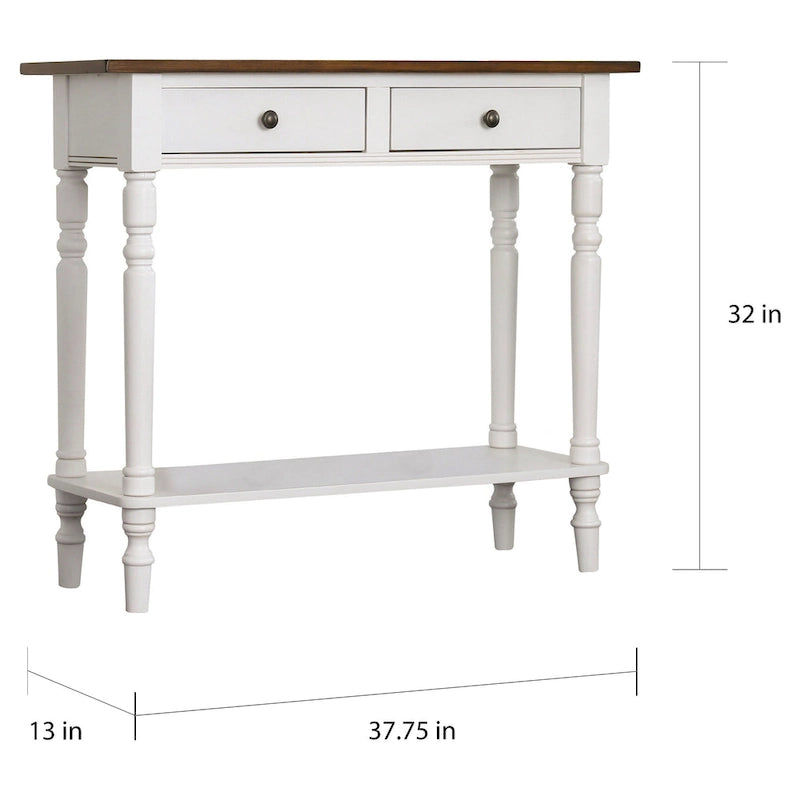 Console 1 étagère en bois traditionnel de 96,5 cm