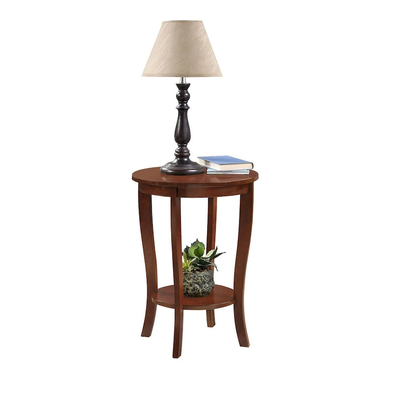 Table d'appoint ronde avec étagère