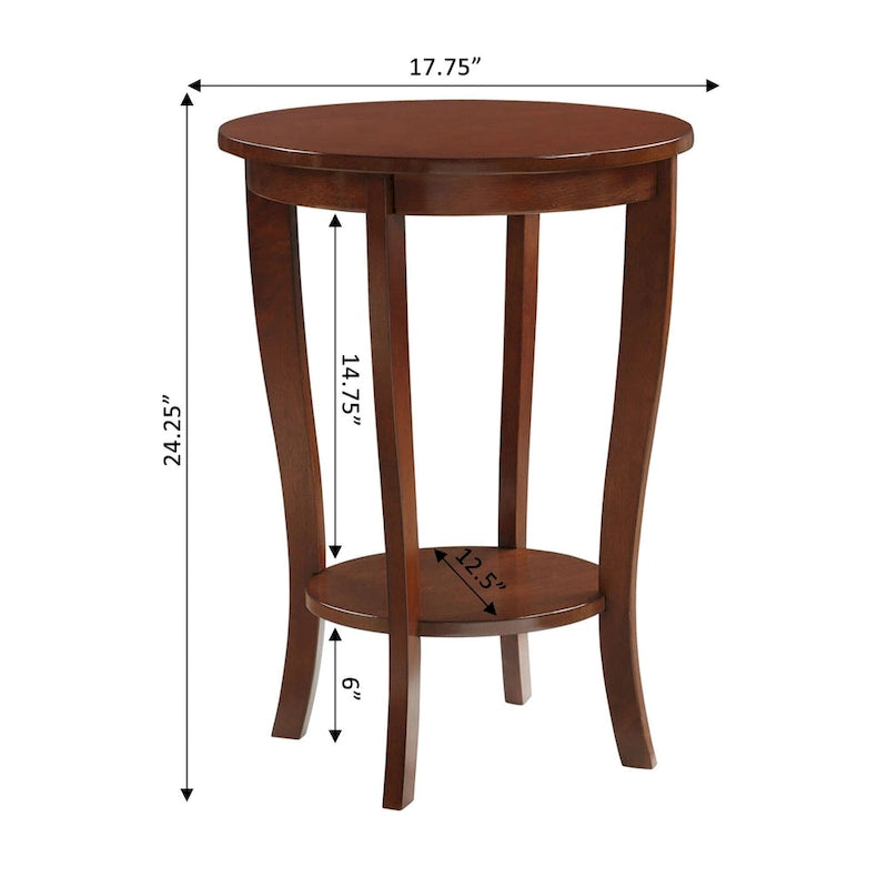 Table d'appoint ronde avec étagère