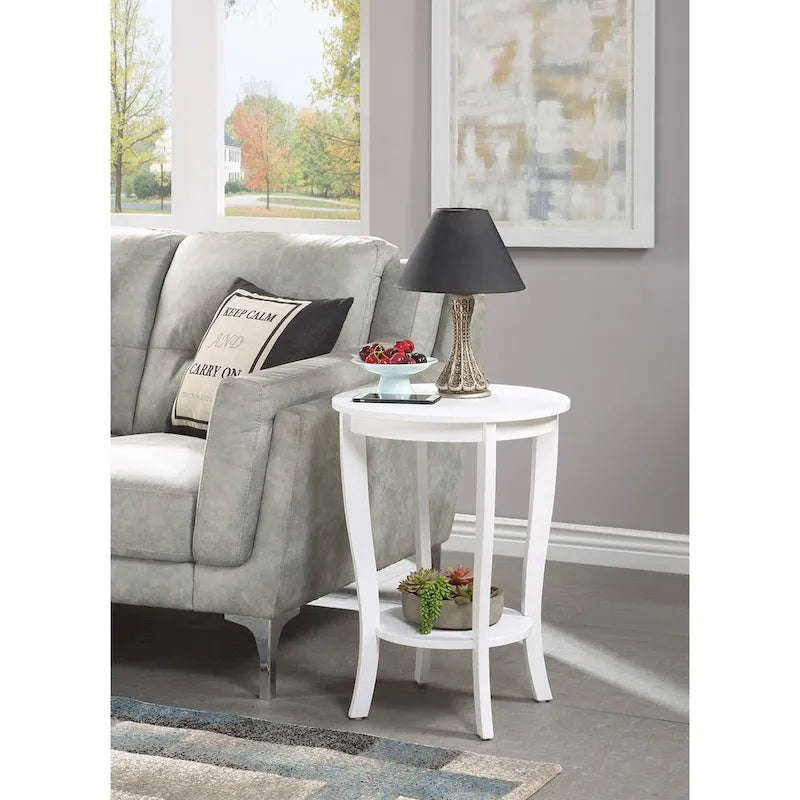 Table d'appoint ronde avec étagère