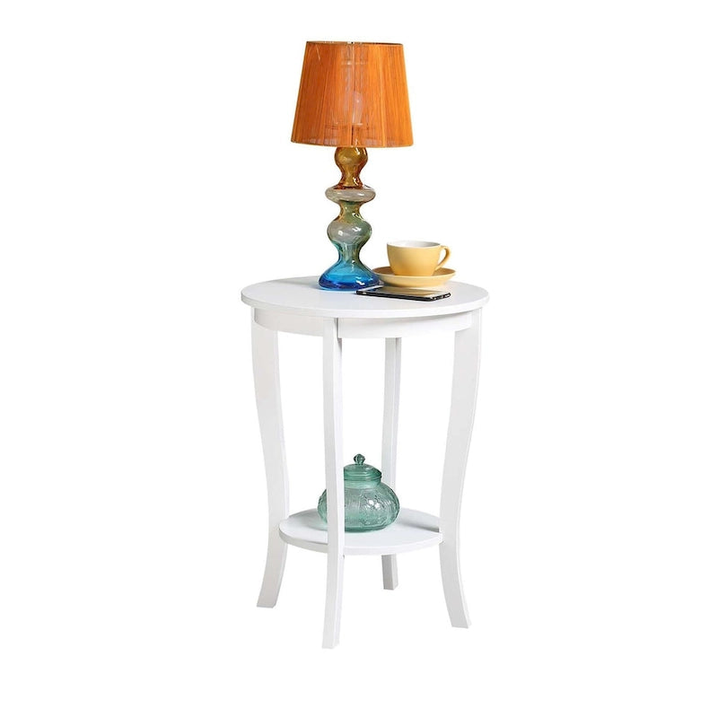 Table d'appoint ronde avec étagère