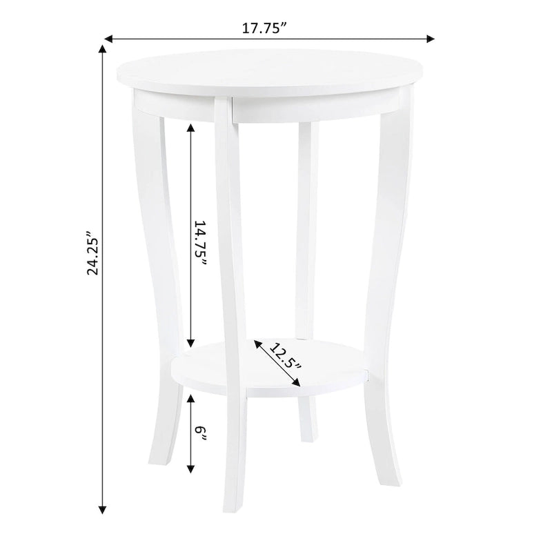 Table d'appoint ronde avec étagère