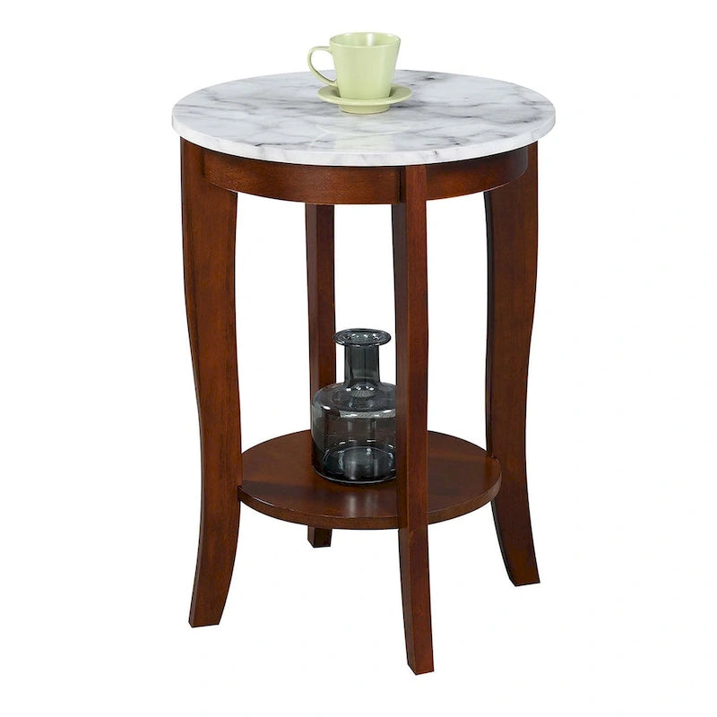Table d'appoint ronde avec étagère
