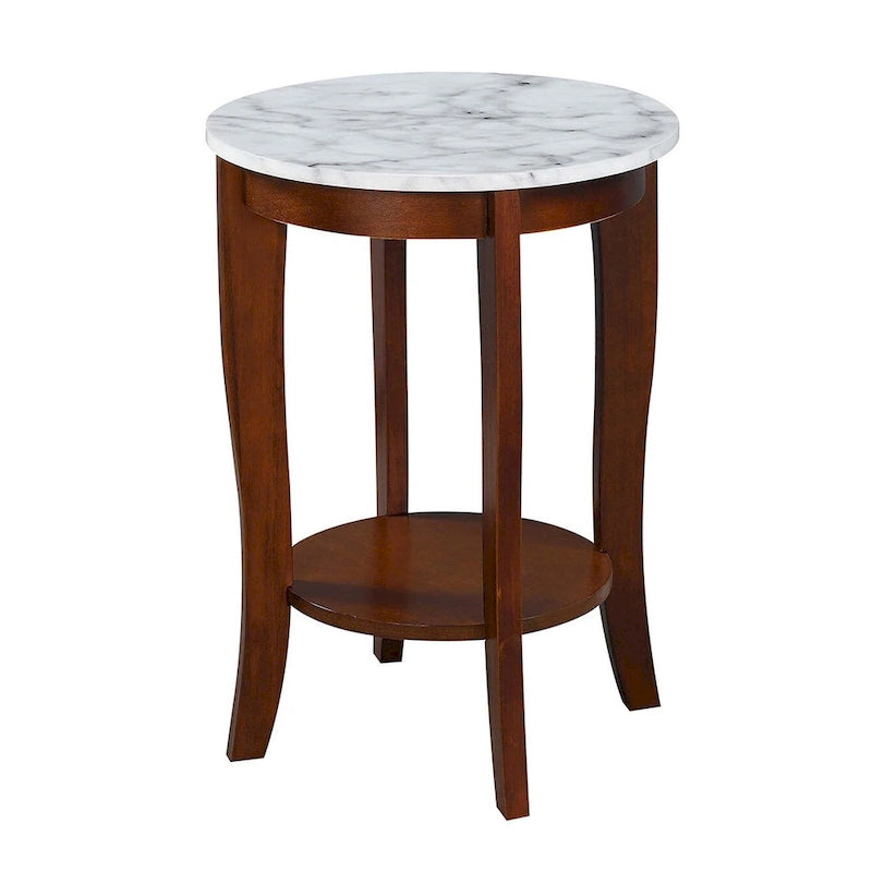 Table d'appoint ronde avec étagère